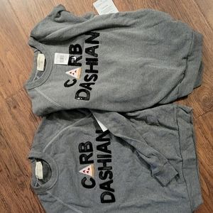 Bow & Drape Carb Dashion Gray Crewneck Sweater Set- S & M